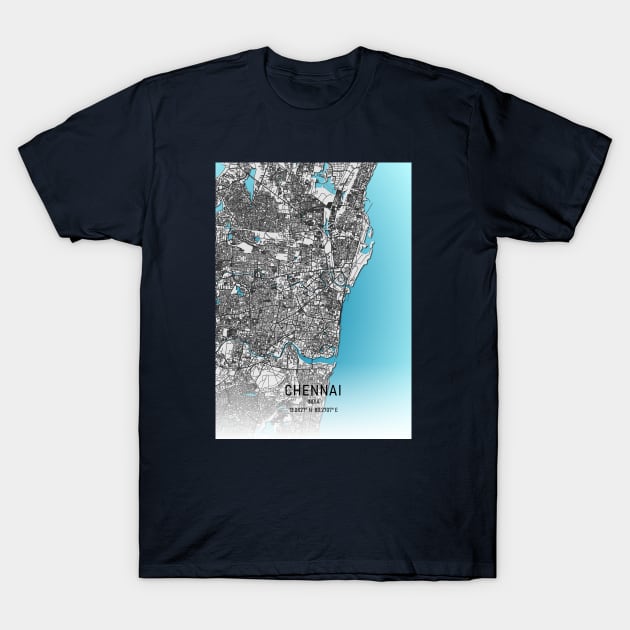 Chennai City map T-Shirt by MapCarton